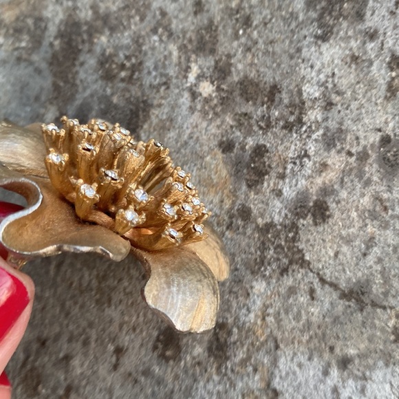 “HAR” VINTAGE Mid century STARBURST Brooch signed gold overrlay - Picture 9 of 10